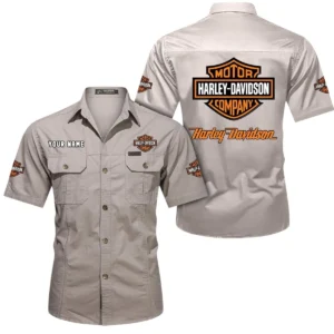 Car Fans Gift Short Sleeved Shirt, Button Shirt All Over Print Gift For Car Owner, Custom Name CAR444052625780 - Beige