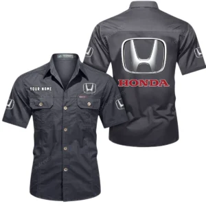 Car Fans Gift Short Sleeved Shirt, Button Shirt All Over Print Gift For Car Owner, Custom Name CAR444052625795 - Gray