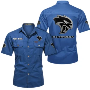 Car Fans Gift Short Sleeved Shirt, Button Shirt All Over Print Gift For Car Owner, Custom Name CAR444052625796 - Cowboy Blue