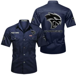 Car Fans Gift Short Sleeved Shirt, Button Shirt All Over Print Gift For Car Owner, Custom Name CAR444052625796 - Dark Blue