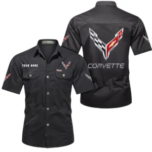 Car Fans Gift Short Sleeved Shirt, Button Shirt All Over Print Gift For Car Owner, Custom Name CAR444052625798 - Black