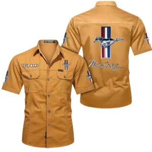 Sport Car Fans Gift Short Sleeved Shirt, Button Shirt All Over Print Gift For Car Owner, Custom Name CAR444052625800 - Turmeric