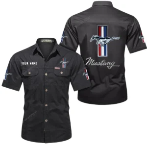 Sport Car Fans Gift Short Sleeved Shirt, Button Shirt All Over Print Gift For Car Owner, Custom Name CAR444052625800 - Black