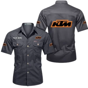 Car Fans Gift Short Sleeved Shirt, Button Shirt All Over Print Gift For Car Owner, Custom Name CAR444052625801 - Gray