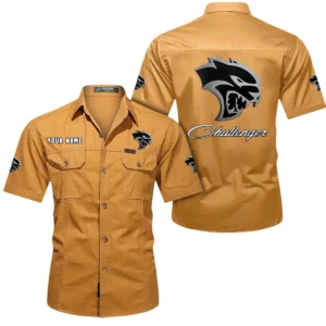 Truck Fans Gift Short Sleeved Shirt, Button Shirt All Over Print Gift For Car Owner, Custom Name CAR444052625803 - Turmeric