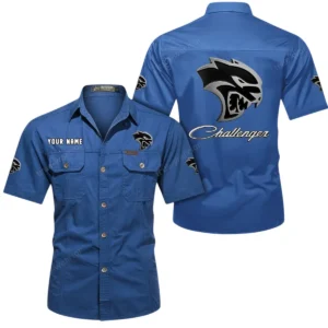 Truck Fans Gift Short Sleeved Shirt, Button Shirt All Over Print Gift For Car Owner, Custom Name CAR444052625803 - Cowboy Blue