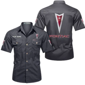 Car Fans Gift Short Sleeved Shirt, Button Shirt All Over Print Gift For Car Owner, Custom Name CAR444052625809 - Gray