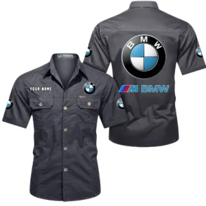 Luxury Car Fans Gift Short Sleeved Shirt, Button Shirt All Over Print Gift For Car Owner, Custom Name CAR444052625820 - Gray