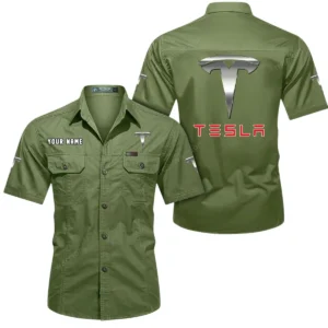 Car Fans Gift Short Sleeved Shirt, Button Shirt All Over Print Gift For Car Owner, Custom Name CAR444052625845 - Fruit Green
