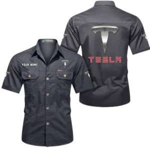 Car Fans Gift Short Sleeved Shirt, Button Shirt All Over Print Gift For Car Owner, Custom Name CAR444052625845 - Gray