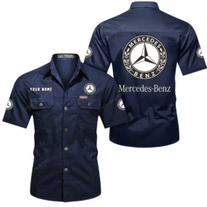 Car Fans Gift Short Sleeved Shirt, Button Shirt All Over Print Gift For Car Owner, Custom Name CAR444052625846 - Dark Blue