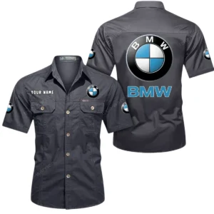 Luxury Car Fans Gift Short Sleeved Shirt, Button Shirt All Over Print Gift For Car Owner, Custom Name CAR444052625848 - Gray