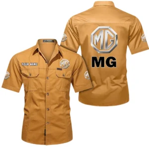 Car Fans Gift Short Sleeved Shirt, Button Shirt All Over Print Gift For Car Owner, Custom Name CAR444052625851 - Turmeric