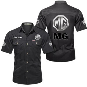 Car Fans Gift Short Sleeved Shirt, Button Shirt All Over Print Gift For Car Owner, Custom Name CAR444052625851 - Black