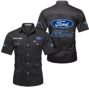 Car Fans Gift Short Sleeved Shirt, Button Shirt All Over Print Gift For Car Owner, Custom Name CAR444052625853 - Black