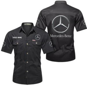 Car Fans Gift Short Sleeved Shirt, Button Shirt All Over Print Gift For Car Owner, Custom Name CAR444052625867 - Black