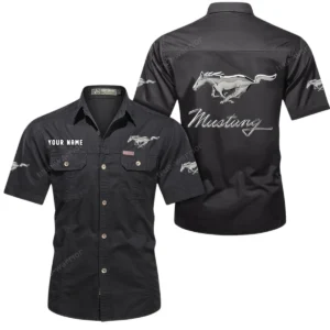 Sport Car Fans Gift Short Sleeved Shirt, Button Shirt All Over Print Gift For Car Owner, Custom Name CAR444052625869 - Black