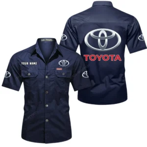 Car Fans Gift Short Sleeved Shirt, Button Shirt All Over Print Gift For Car Owner, Custom Name CAR444052625870 - Dark Blue