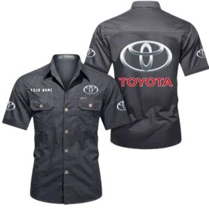 Car Fans Gift Short Sleeved Shirt, Button Shirt All Over Print Gift For Car Owner, Custom Name CAR444052625870 - Gray