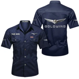 Car Fans Gift Short Sleeved Shirt, Button Shirt All Over Print Gift For Car Owner, Custom Name CAR444052625872 - Dark Blue