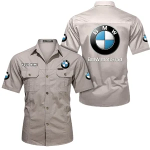 Luxury Car Fans Gift Short Sleeved Shirt, Button Shirt All Over Print Gift For Car Owner, Custom Name CAR444052625873 - Beige