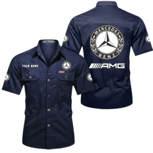 Speed Car Fans Gift Short Sleeved Shirt, Button Shirt All Over Print Gift For Car Owner, Custom Name CAR444052625874 - Dark Blue