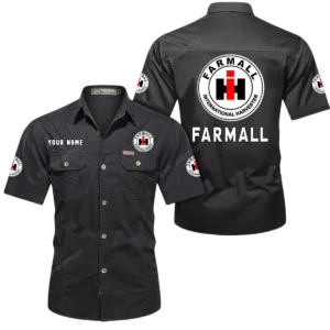 Tractor Fans Gift Short Sleeved Shirt, Button Shirt All Over Print Gift For Car Owner, Custom Name CAR444052625880 - Black