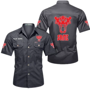 Car Fans Gift Short Sleeved Shirt, Button Shirt All Over Print Gift For Car Owner, Custom Name CAR444052625882 - Gray