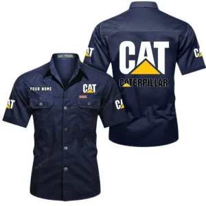 Car Fans Gift Short Sleeved Shirt, Button Shirt All Over Print Gift For Car Owner, Custom Name CAR444052625883 - Dark Blue