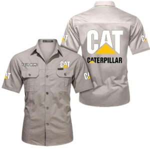 Car Fans Gift Short Sleeved Shirt, Button Shirt All Over Print Gift For Car Owner, Custom Name CAR444052625883 - Beige