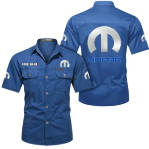 Car Fans Gift Short Sleeved Shirt, Button Shirt All Over Print Gift For Car Owner, Custom Name CAR444052625891 - Cowboy Blue