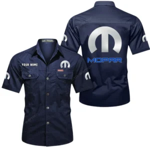 Car Fans Gift Short Sleeved Shirt, Button Shirt All Over Print Gift For Car Owner, Custom Name CAR444052625891 - Dark Blue