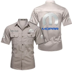 Car Fans Gift Short Sleeved Shirt, Button Shirt All Over Print Gift For Car Owner, Custom Name CAR444052625891 - Beige