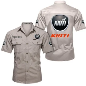 Tractor Fans Gift Short Sleeved Shirt, Button Shirt All Over Print Gift For Car Owner, Custom Name CAR444052625934 - Beige