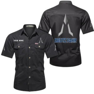 Car Fans Gift Short Sleeved Shirt, Button Shirt All Over Print Gift For Car Owner, Custom Name CAR444052625943 - Black