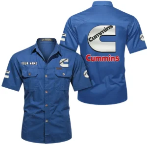 Car Fans Gift Short Sleeved Shirt, Button Shirt All Over Print Gift For Car Owner, Custom Name CAR444052625952 - Cowboy Blue