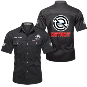 Truck Fans Gift Short Sleeved Shirt, Button Shirt All Over Print Gift For Car Owner, Custom Name CAR444052625964 - Black