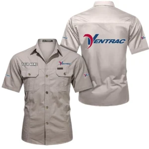 Tractor Fans Gift Short Sleeved Shirt, Button Shirt All Over Print Gift For Car Owner, Custom Name CAR444052625965 - Beige
