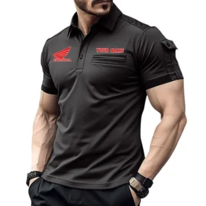 Motorcycle Fans Gift Pocket Polo Shirt, Polo Shirt All Over Print For For Motorcycle Owners, Custom Name CAR445060325031 - Black