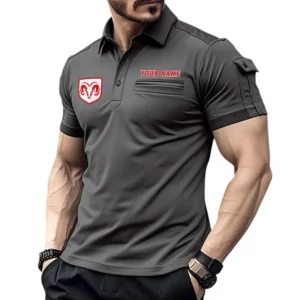 Car Fans Gift Pocket Polo Shirt, Polo Shirt All Over Print For For Car Owners, Custom Name CAR445060325063 - Gray