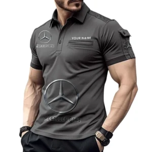 Car Fans Gift Pocket Polo Shirt, Polo Shirt All Over Print For For Car Owners, Custom Name CAR450051325338 - Gray