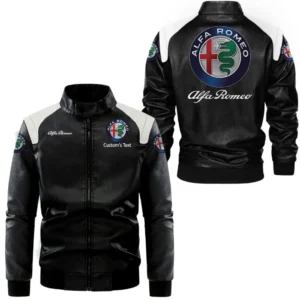 Retro Sports Car Fans Gift Leather Jacket, Black and White Leather Jacket For Car Enthusiasts CAR0801062030