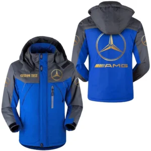Car Fans Gift Outdoor Charging Suit, Hooded Fleece Long Jacket Exclusive Logo For Car Enthusiants, Custom Name HFLJ0112312076 - Blue