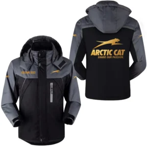 Motorcycles Fans Gift Outdoor Charging Suit, Hooded Fleece Long Jacket Exclusive Logo For Car Enthusiants, Custom Name HFLJ0112312078 - Black