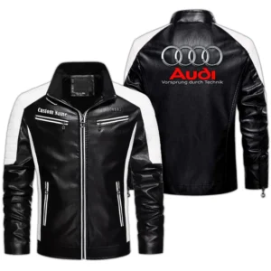 Car Fans Gift Men's PU Leather Jacket, Leather Jacket Custom Name For Auto Enthusiasts  CAR0401022043 - Black