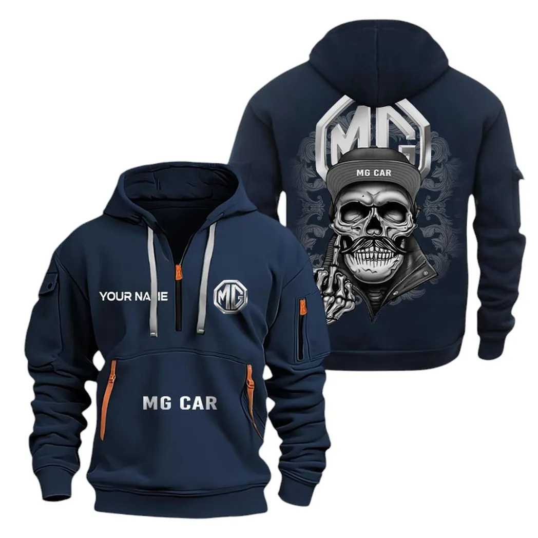 Automobile Fans Gift Hoodie Half Zipper, Hoodie All Over Print Gift For Automobile Fan CAR166022625173 - Navy