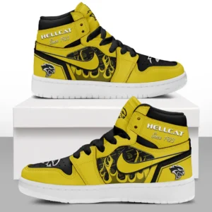 Car Enthusiasts Gift Air Jordan 1 High, Nike Sneaker All Over Print For Car Owners, Custom Name CAR311032125709 - Yellow