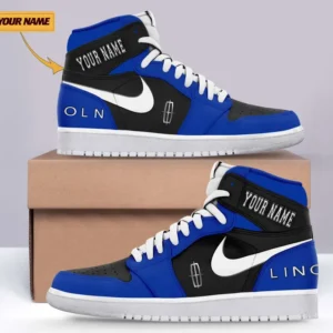 Car Enthusiasts Gift Air Jordan 1 High, Nike Sneaker All Over Print For Car Owners, Custom Name CAR317032225677 - Blue