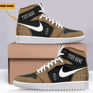 Car Enthusiasts Gift Air Jordan 1 High, Nike Sneaker All Over Print For Car Owners, Custom Name CAR317032225677 - Brown