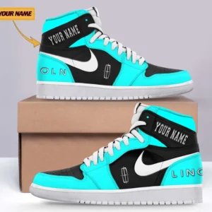 Car Enthusiasts Gift Air Jordan 1 High, Nike Sneaker All Over Print For Car Owners, Custom Name CAR317032225677 - Cyan